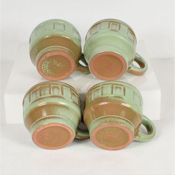 Frankoma Pottery 94M Wagon Wheel Coffee Mug Prairie Green Vi… - Picture 3 of 9